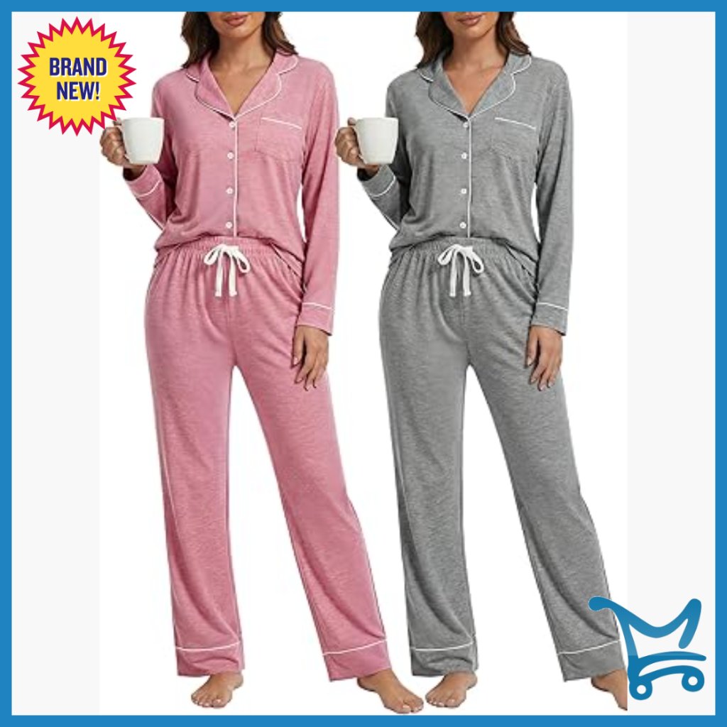 Soft Long Sleeve Pajama Set 2 Piece Lounge Sleepwear X-Large